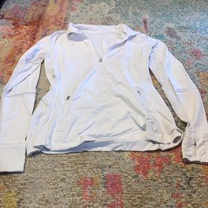 Lululemon White fitted quarter zip